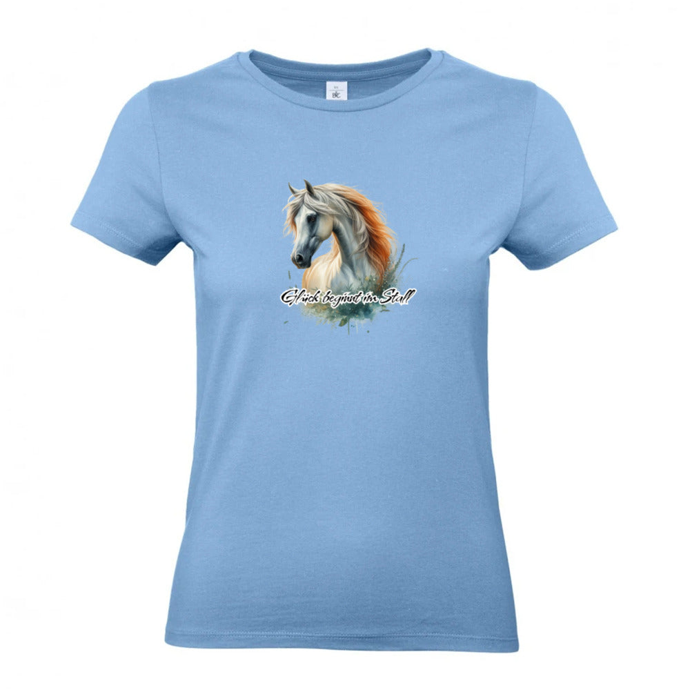 Glück beginnt im Stall - T-Shirt für Damen