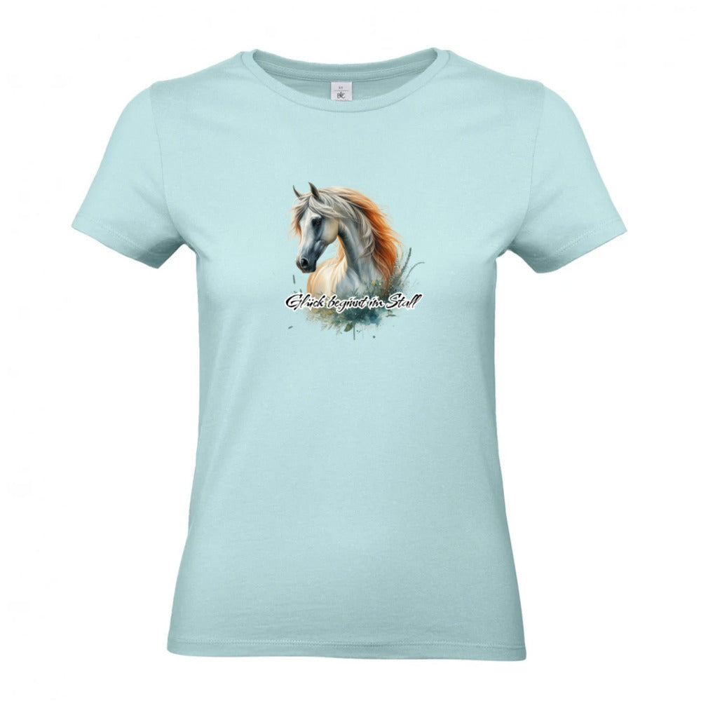 Glück beginnt im Stall - T-Shirt für Damen