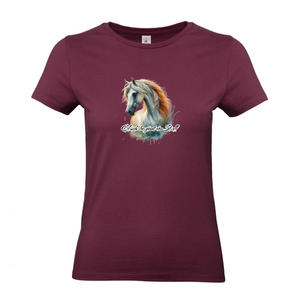 Glück beginnt im Stall - T-Shirt für Damen