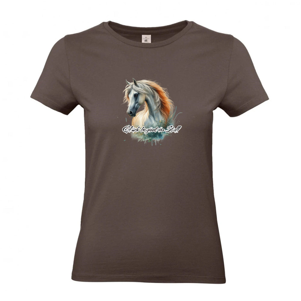 Glück beginnt im Stall - T-Shirt für Damen
