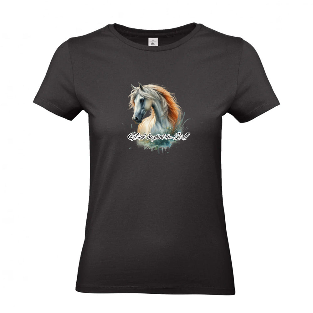 Glück beginnt im Stall - T-Shirt für Damen