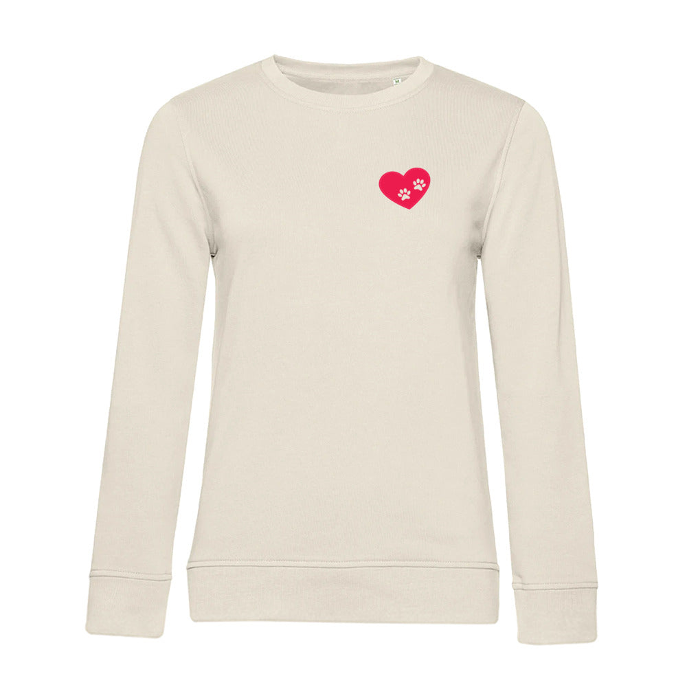 Pfötchen Im Herz – Bio-Sweatshirt für Damen