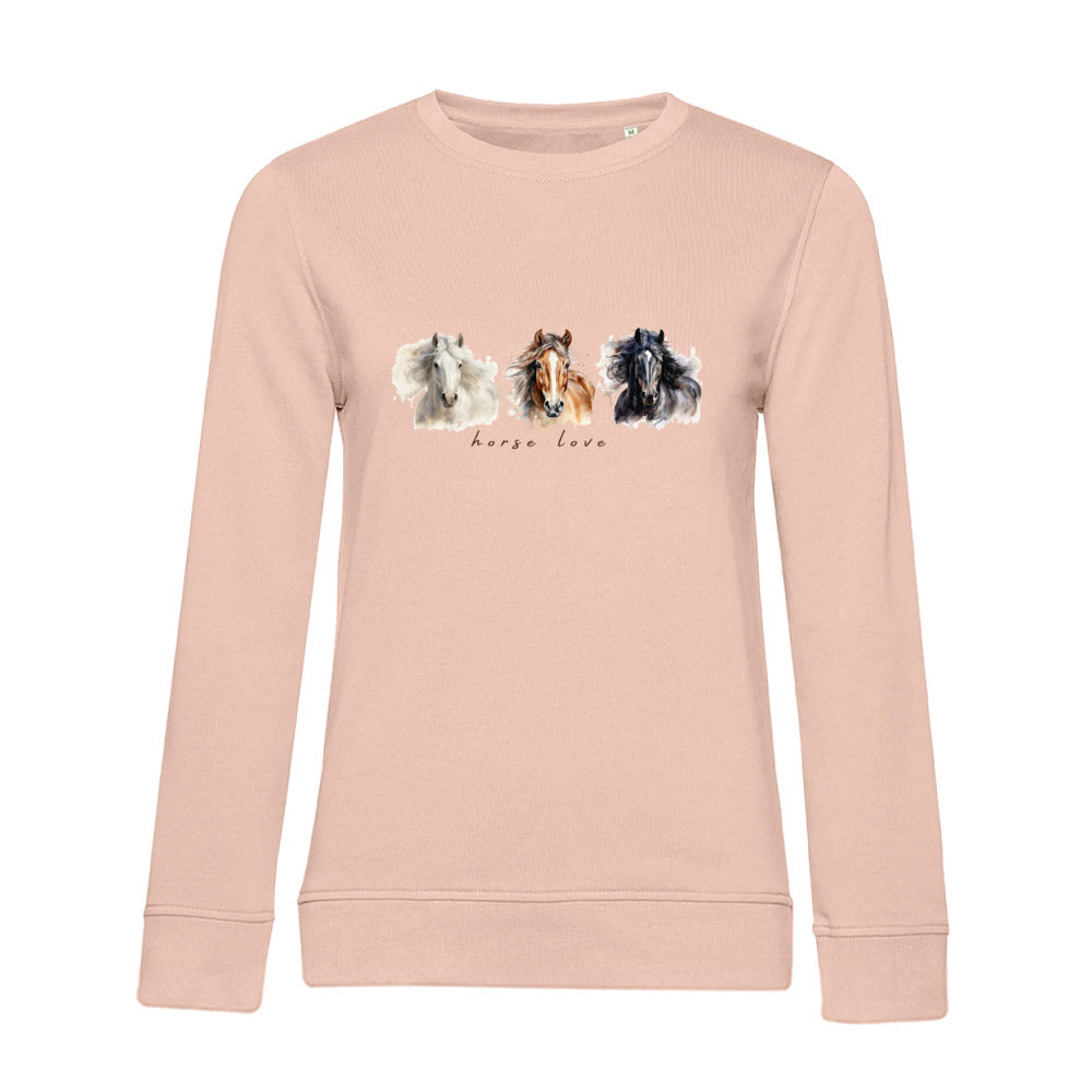 Horse Love – Bio-Sweatshirt für Damen