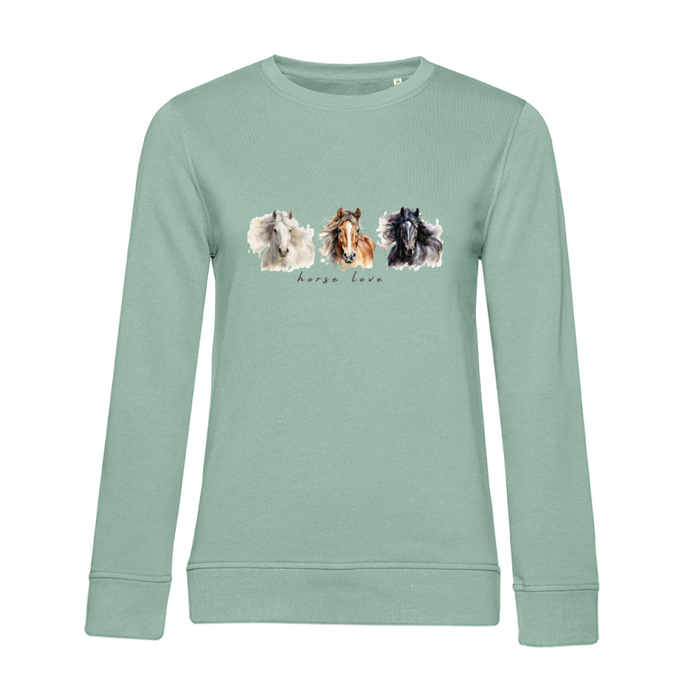 Horse Love – Bio-Sweatshirt für Damen