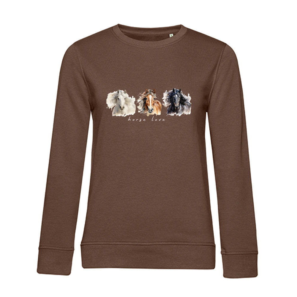 Horse Love – Bio-Sweatshirt für Damen