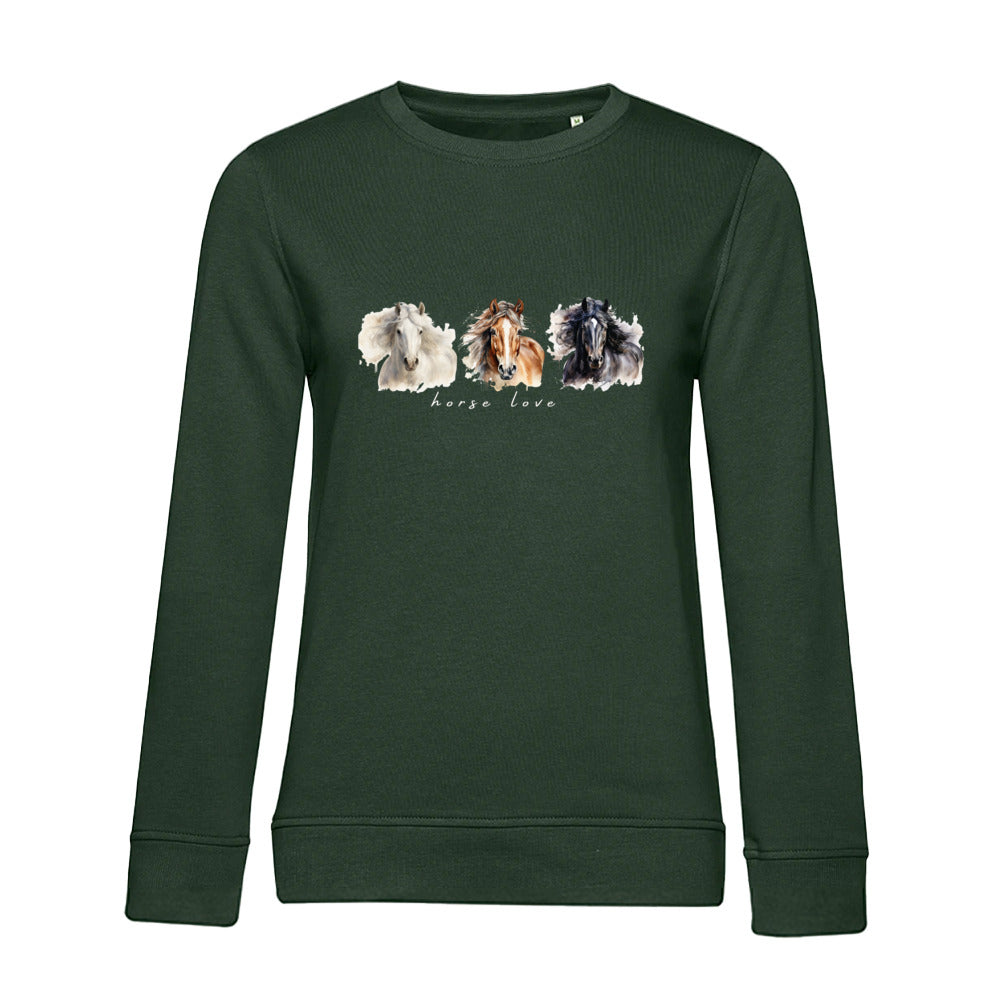 Horse Love – Bio-Sweatshirt für Damen