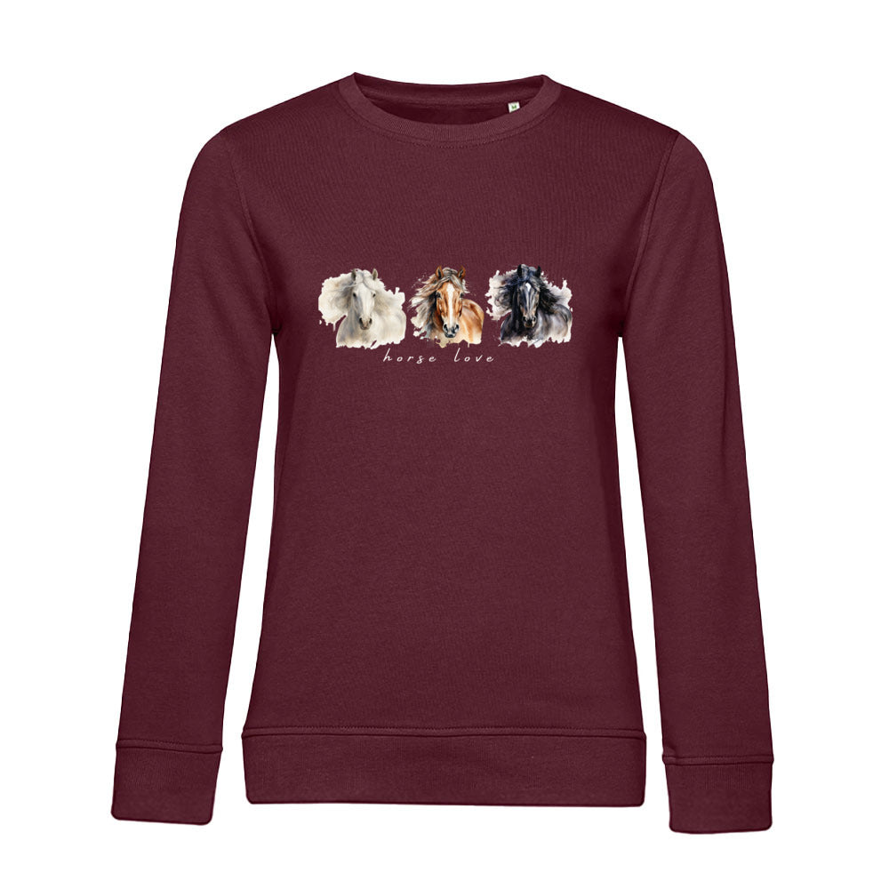 Horse Love – Bio-Sweatshirt für Damen