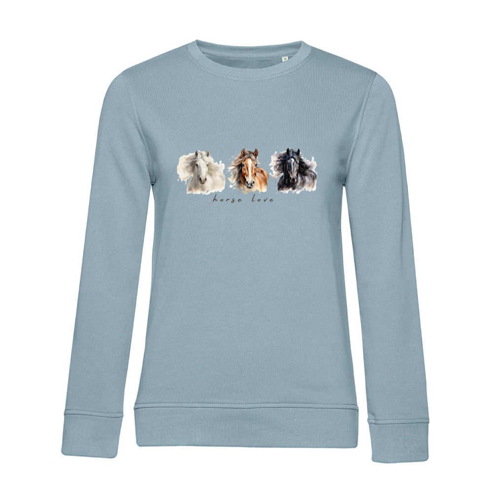 Horse Love – Bio-Sweatshirt für Damen