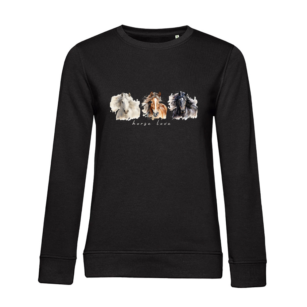 Horse Love – Bio-Sweatshirt für Damen