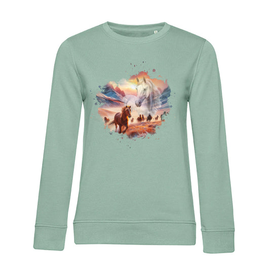 Liebe zu Pferden - Bio-Sweatshirt für Damen