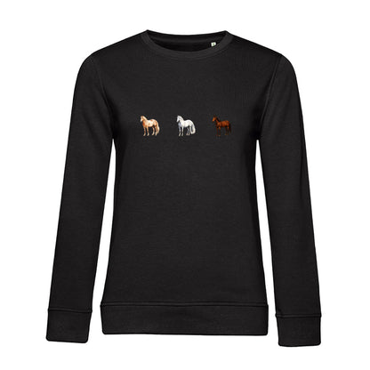 Pferde Trio – Bio-Sweatshirt für Damen