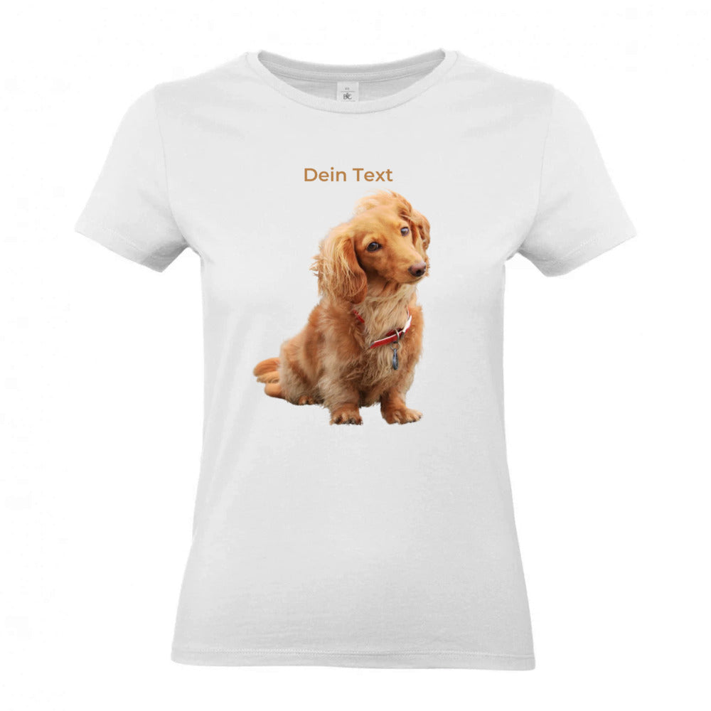 Hunde T-Shirt für Damen mit Foto – Hintergrund wird entfernt