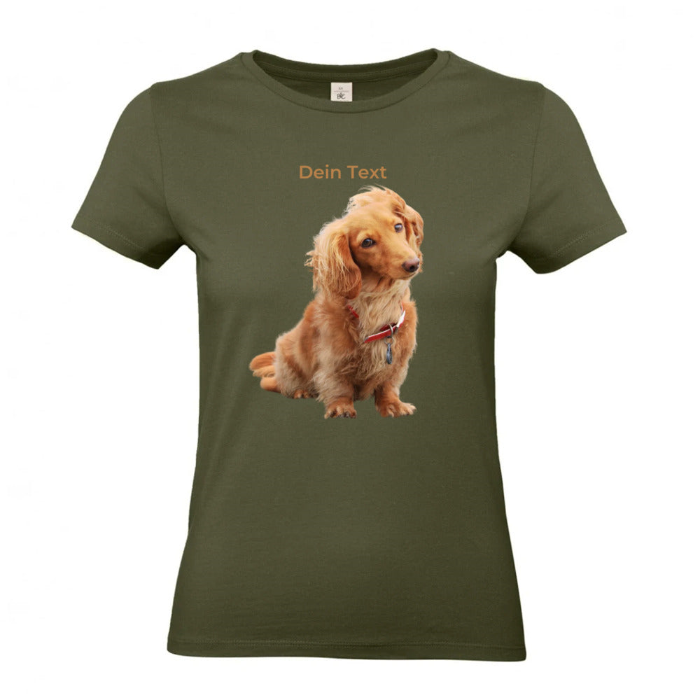 Hunde T-Shirt für Damen mit Foto – Hintergrund wird entfernt