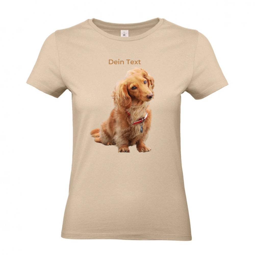 Hunde T-Shirt für Damen mit Foto – Hintergrund wird entfernt