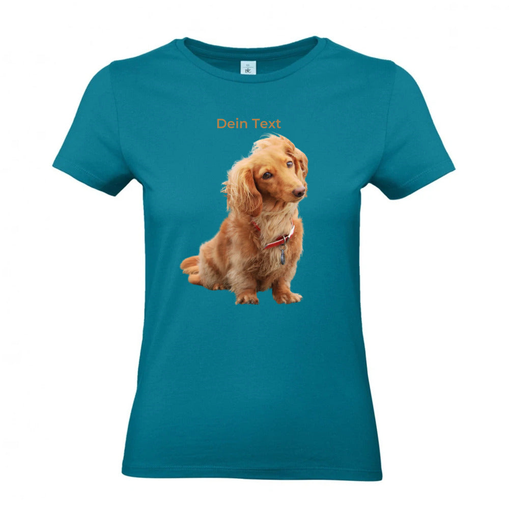 Hunde T-Shirt für Damen mit Foto – Hintergrund wird entfernt
