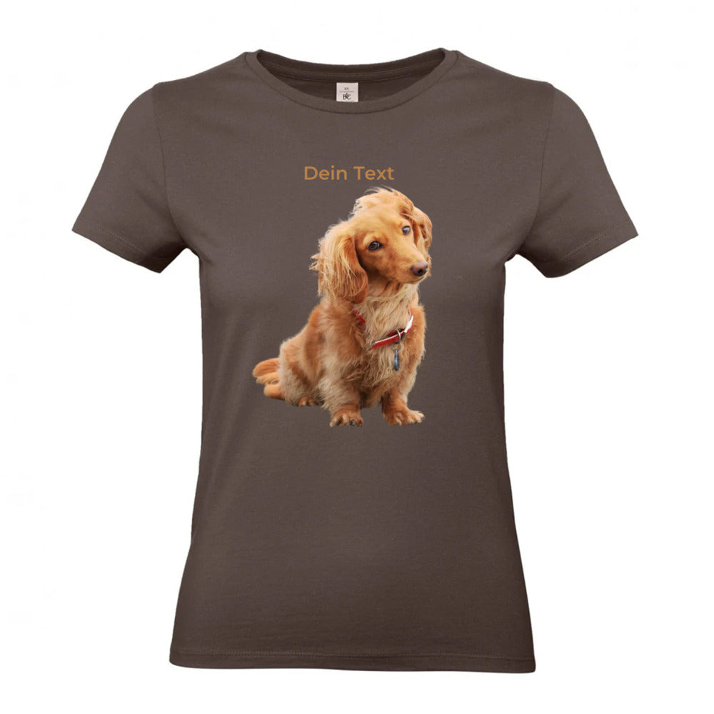 Hunde T-Shirt für Damen mit Foto – Hintergrund wird entfernt