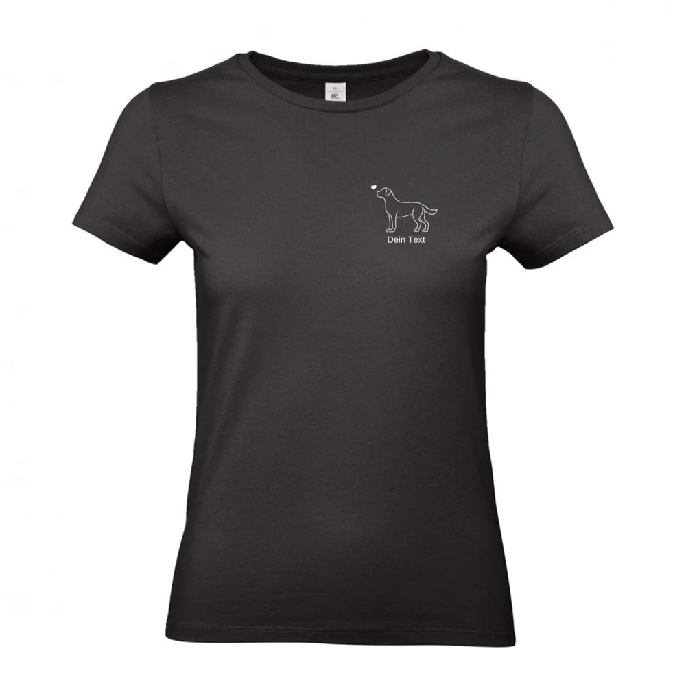 Labrador mit Herz - T-Shirt für Damen- Dein Wunschtext