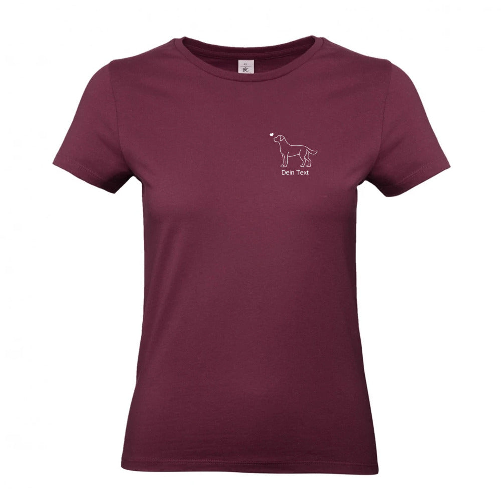 Labrador mit Herz - T-Shirt für Damen- Dein Wunschtext