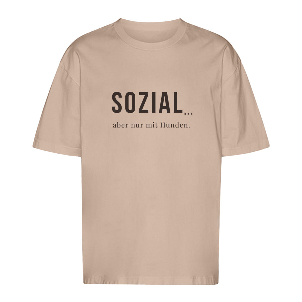 SOZIAL... aber nur mit Hunden - Oversize T-Shirt - Unisex