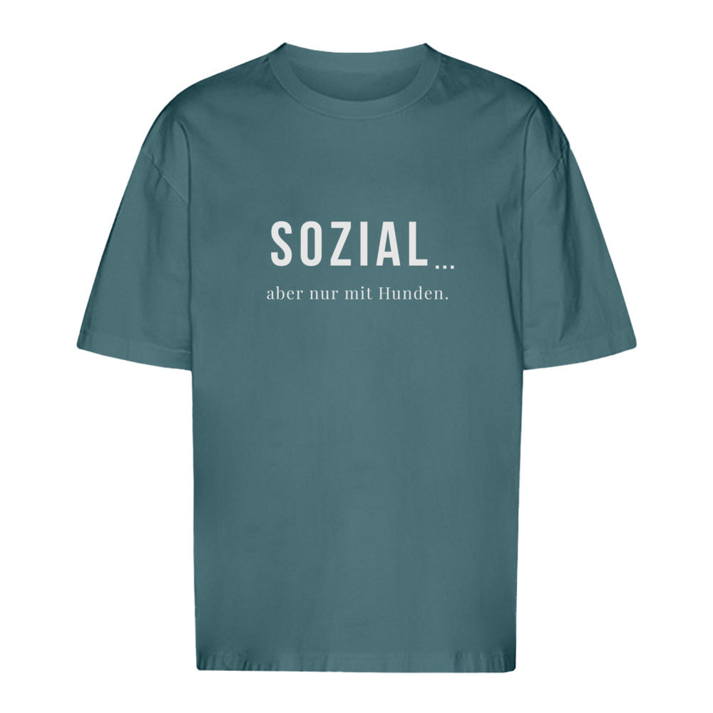 SOZIAL... aber nur mit Hunden - Oversize T-Shirt - Unisex