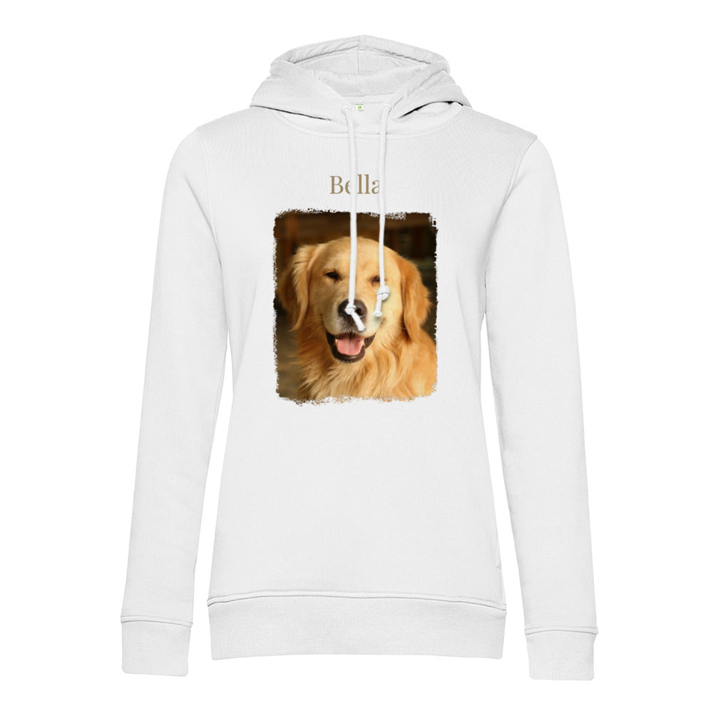 Personalisiertes Hunde Bio-Hoodie für Damen mit Foto