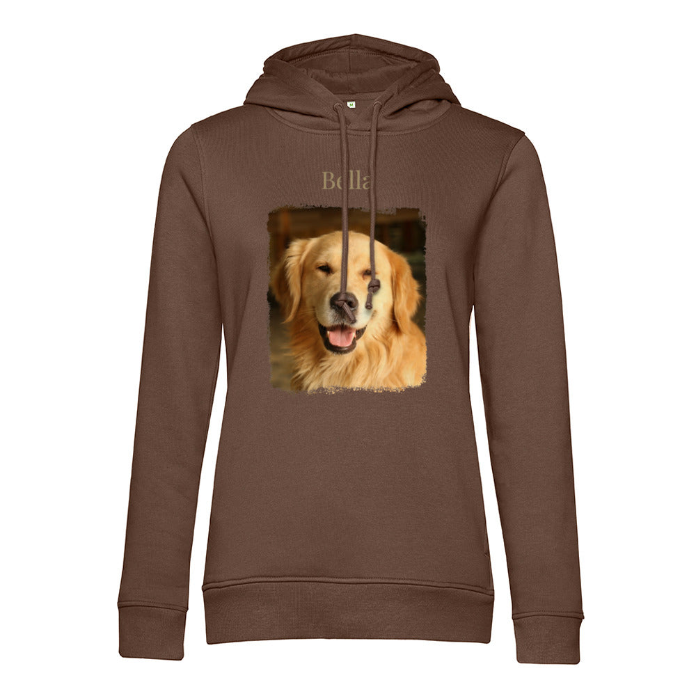Personalisiertes Hunde Bio-Hoodie für Damen mit Foto