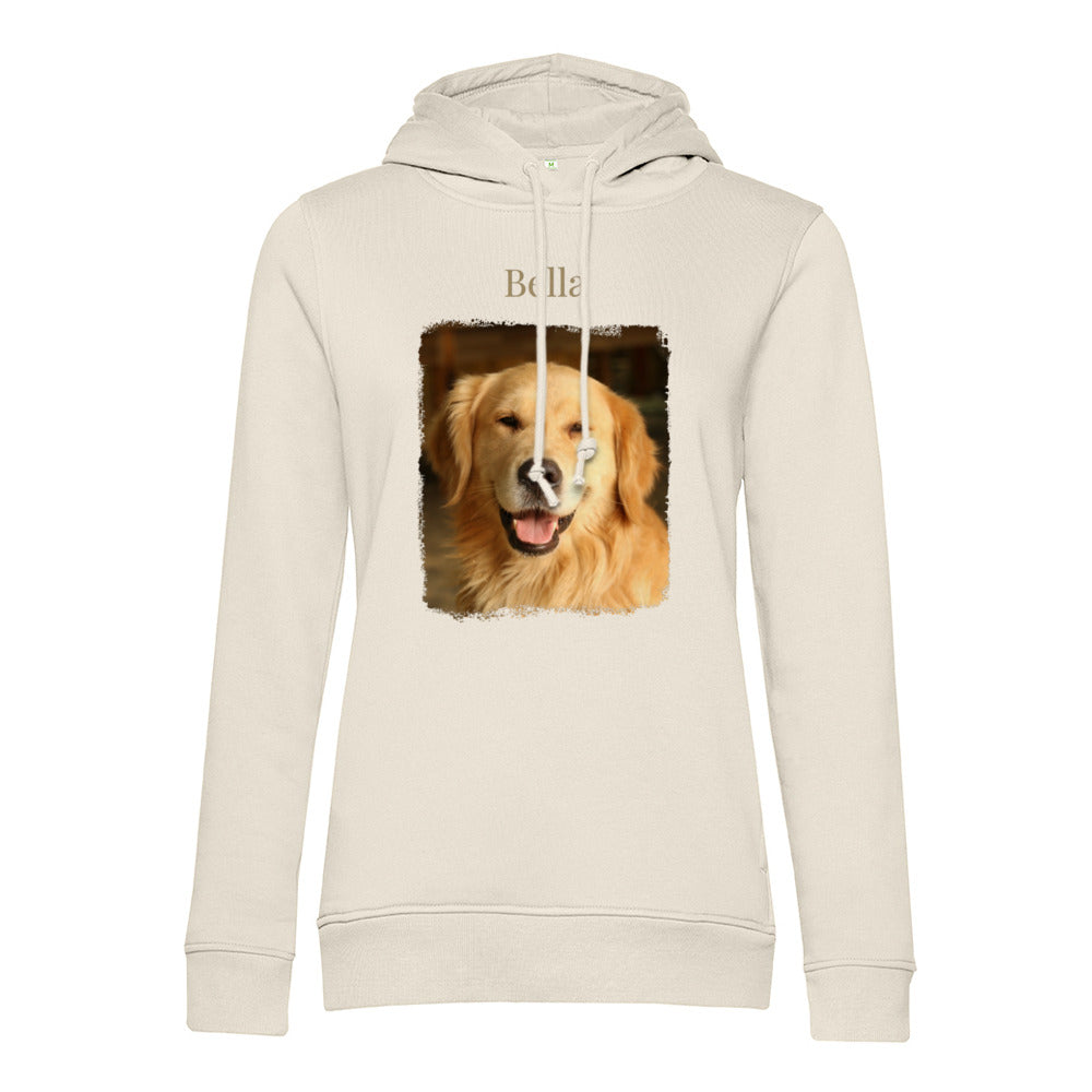 Personalisiertes Hunde Bio-Hoodie für Damen mit Foto