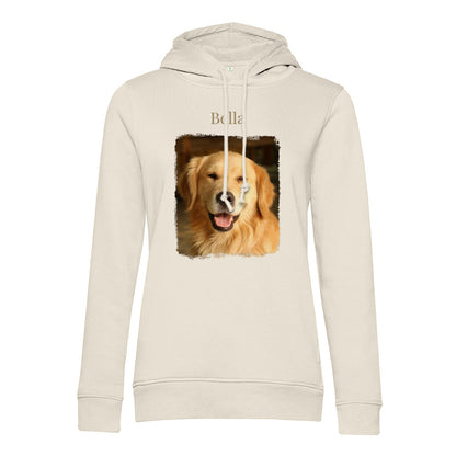 Personalisiertes Hunde Bio-Hoodie für Damen mit Foto