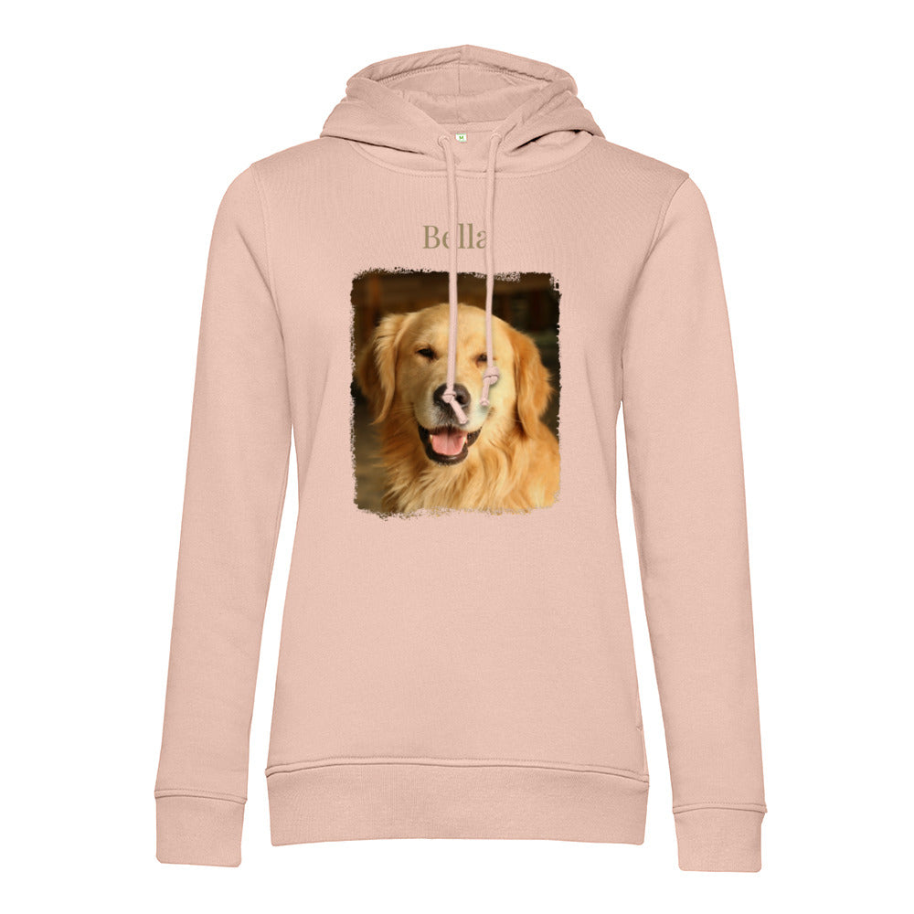 Personalisiertes Hunde Bio-Hoodie für Damen mit Foto