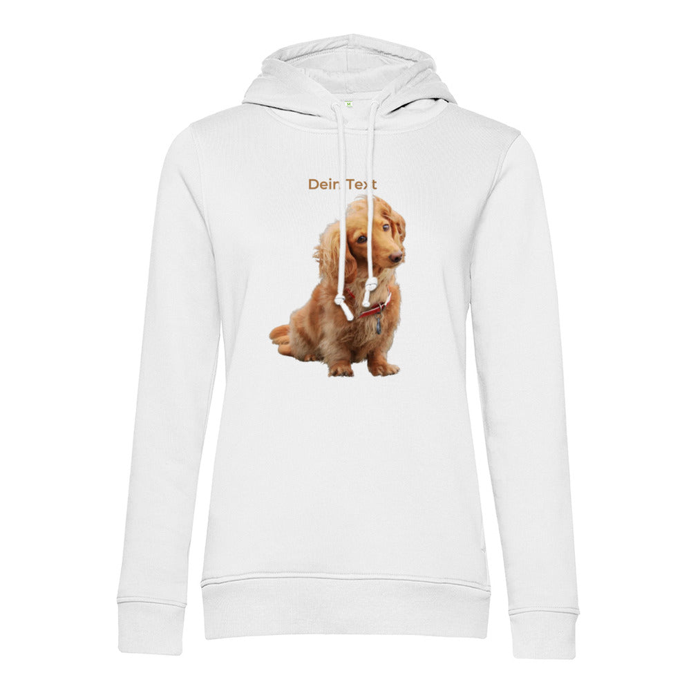 Personalisierter Hunde Hoodie für Damen mit Foto – Hintergrund wird entfernt