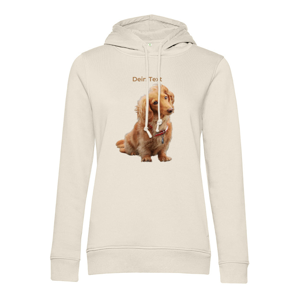 Personalisierter Hunde Hoodie für Damen mit Foto – Hintergrund wird entfernt