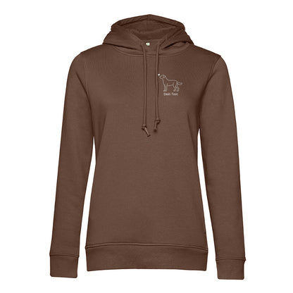Labrador mit Herz- Bio-Hoodie für Damen-Dein Wunschtext
