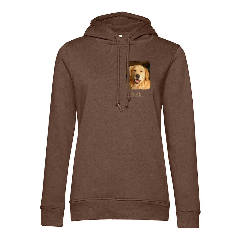 Hunde Bio-Hoodie für Damen mit Foto & Name | Personalisiert