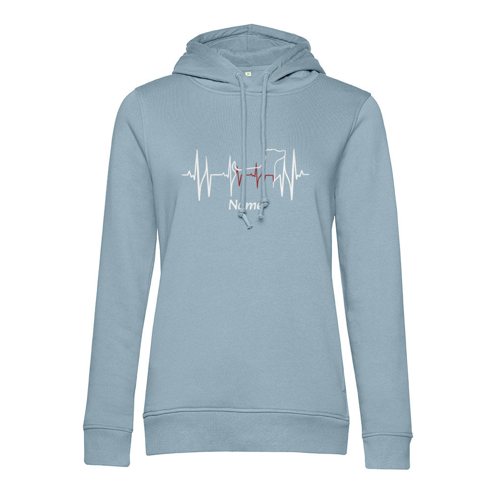 Lebenslinie- Bio-Hoodie für Damen | Personalisiert