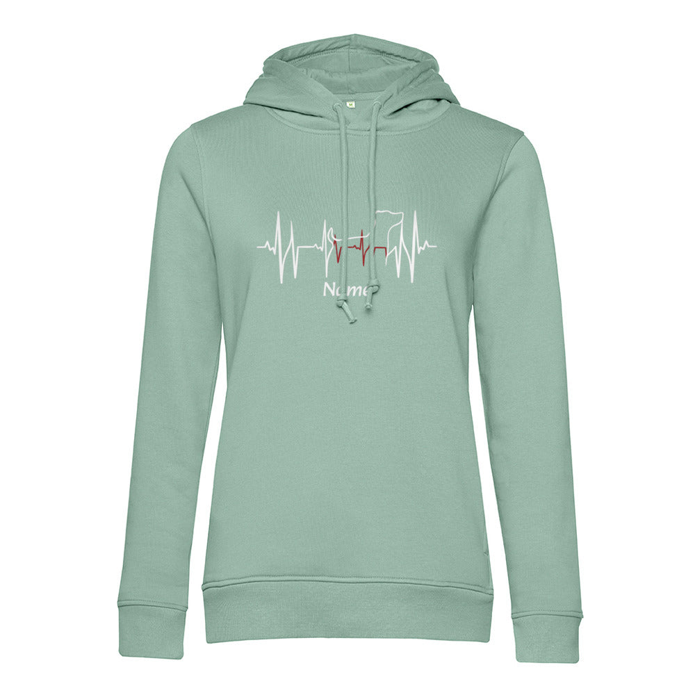 Lebenslinie- Bio-Hoodie für Damen | Personalisiert