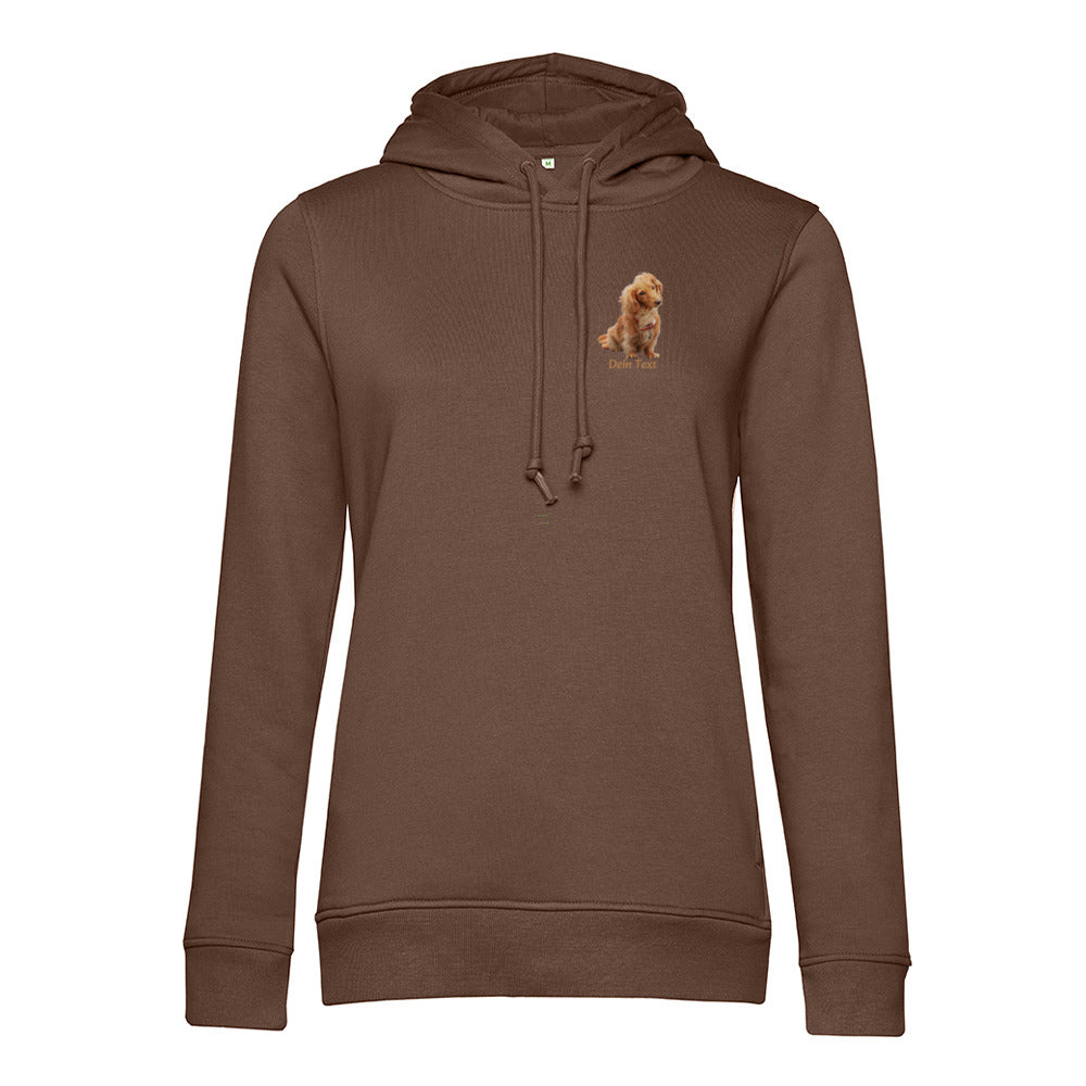 Personalisiertes Hunde Bio-Hoodie für Damen mit Foto | Brustdruck