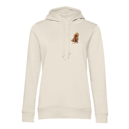 Personalisiertes Hunde Bio-Hoodie für Damen mit Foto | Brustdruck