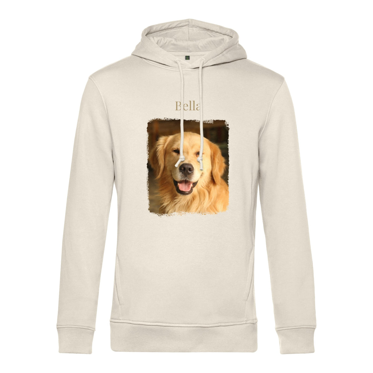 Personalisiertes Hunde Bio-Hoodie für Herren mit Foto