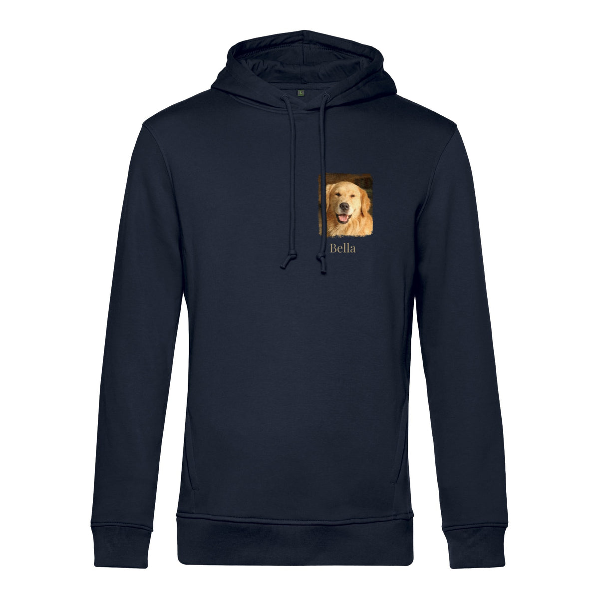 Hunde Bio-Hoodie für Herren mit Foto & Name | Personalisiert