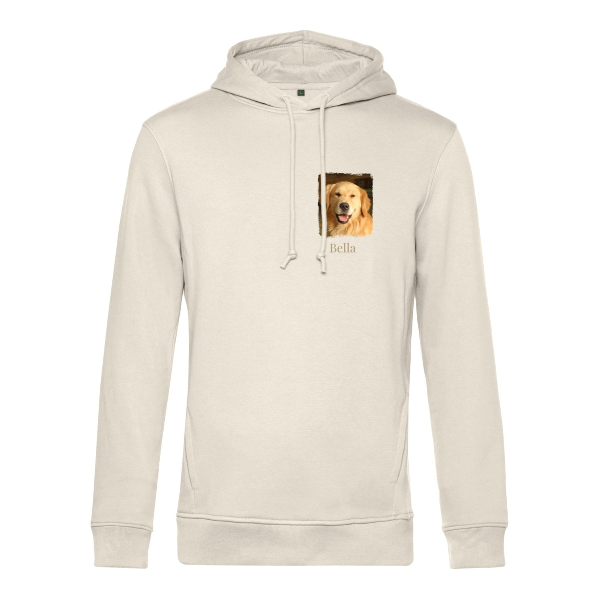 Hunde Bio-Hoodie für Herren mit Foto & Name | Personalisiert