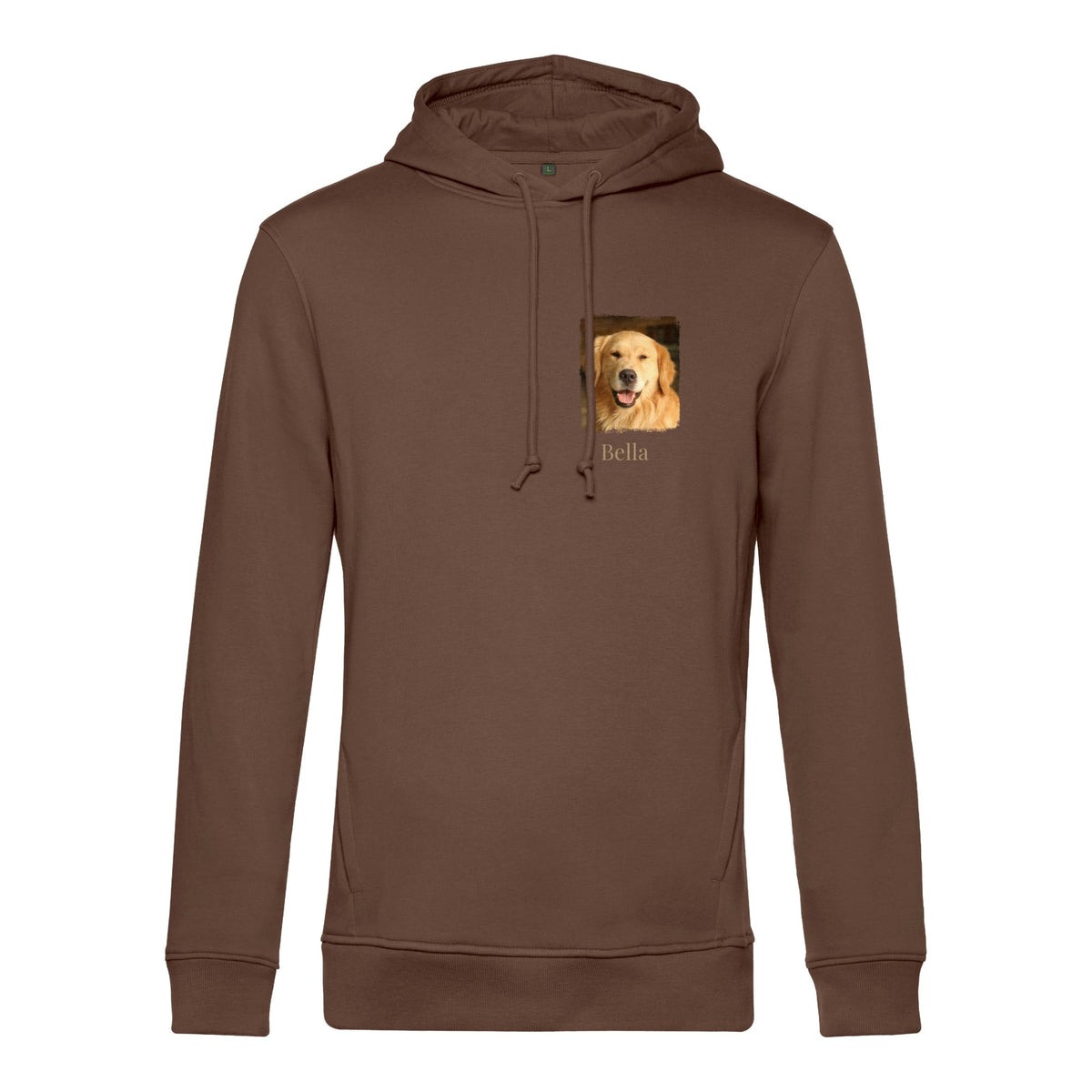 Hunde Bio-Hoodie für Herren mit Foto & Name | Personalisiert