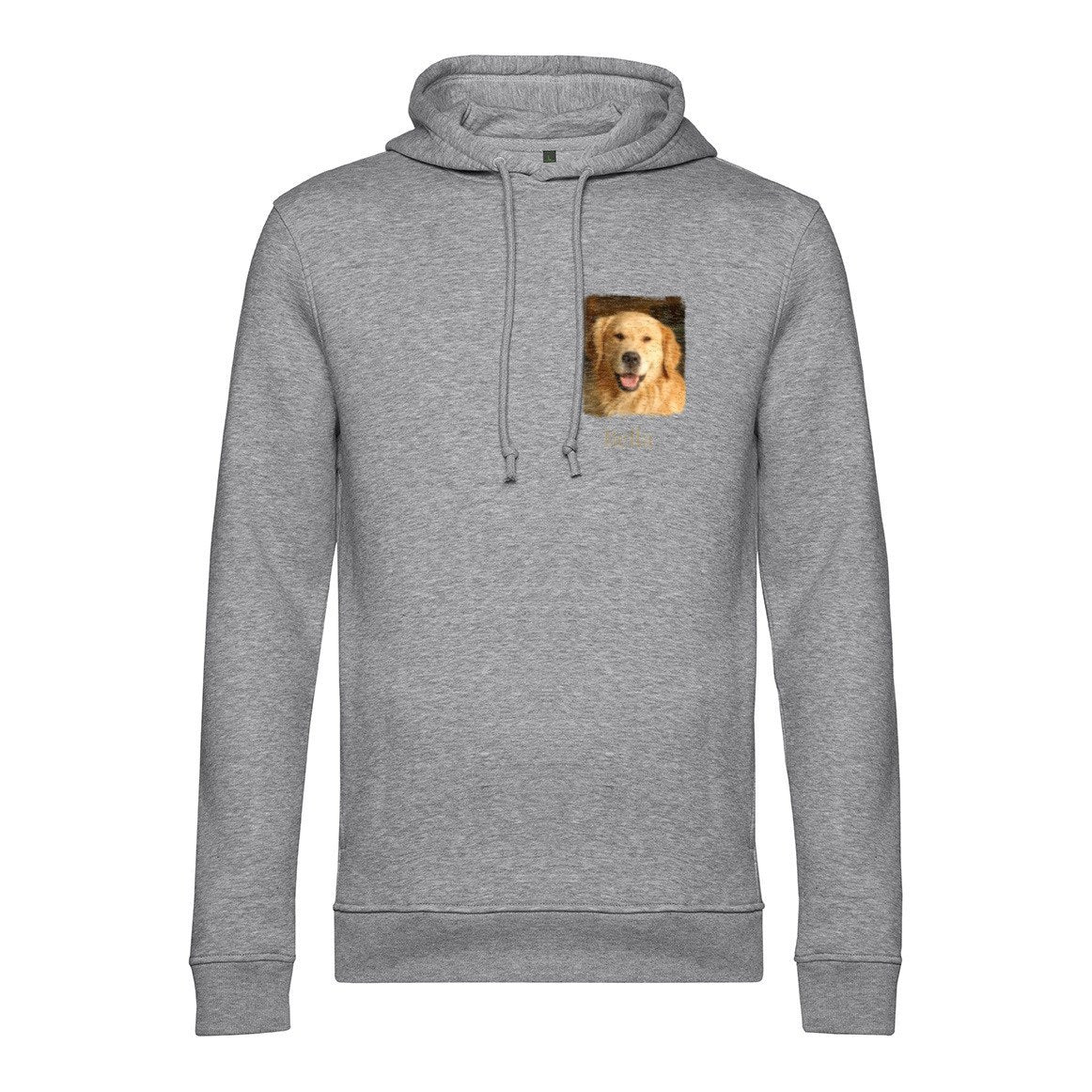 Hunde Bio-Hoodie für Herren mit Foto & Name | Personalisiert