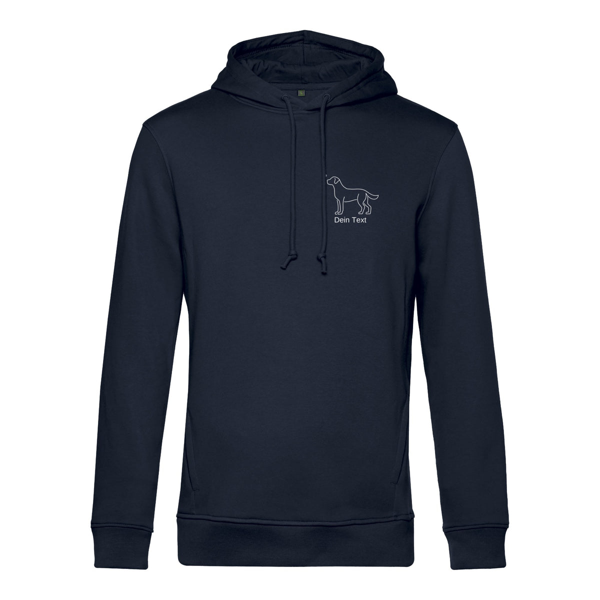 Labrador mit Herz - Bio-Hoodie für Herren - Dein Wunschtext