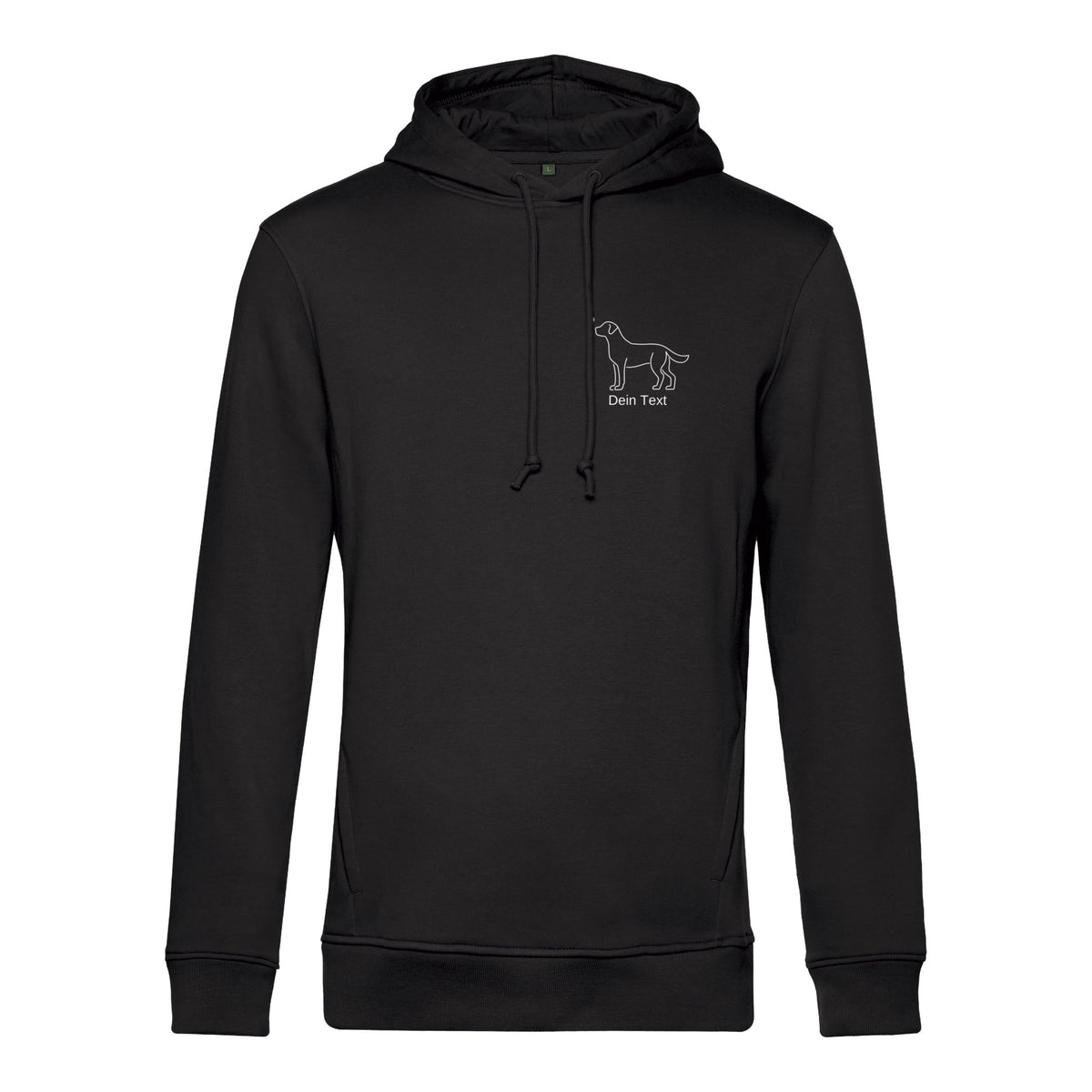 Labrador mit Herz - Bio-Hoodie für Herren - Dein Wunschtext