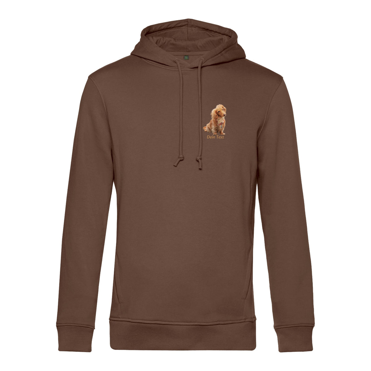Hunde Bio-Hoodie für Herren mit Foto – Hintergrund wird entfernt | Brustdruck