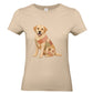 Labrador Damen T-Shirt – Hundeliebe im Vintage-Patchwork-Look mit Herz