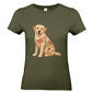 Labrador Damen T-Shirt – Hundeliebe im Vintage-Patchwork-Look mit Herz