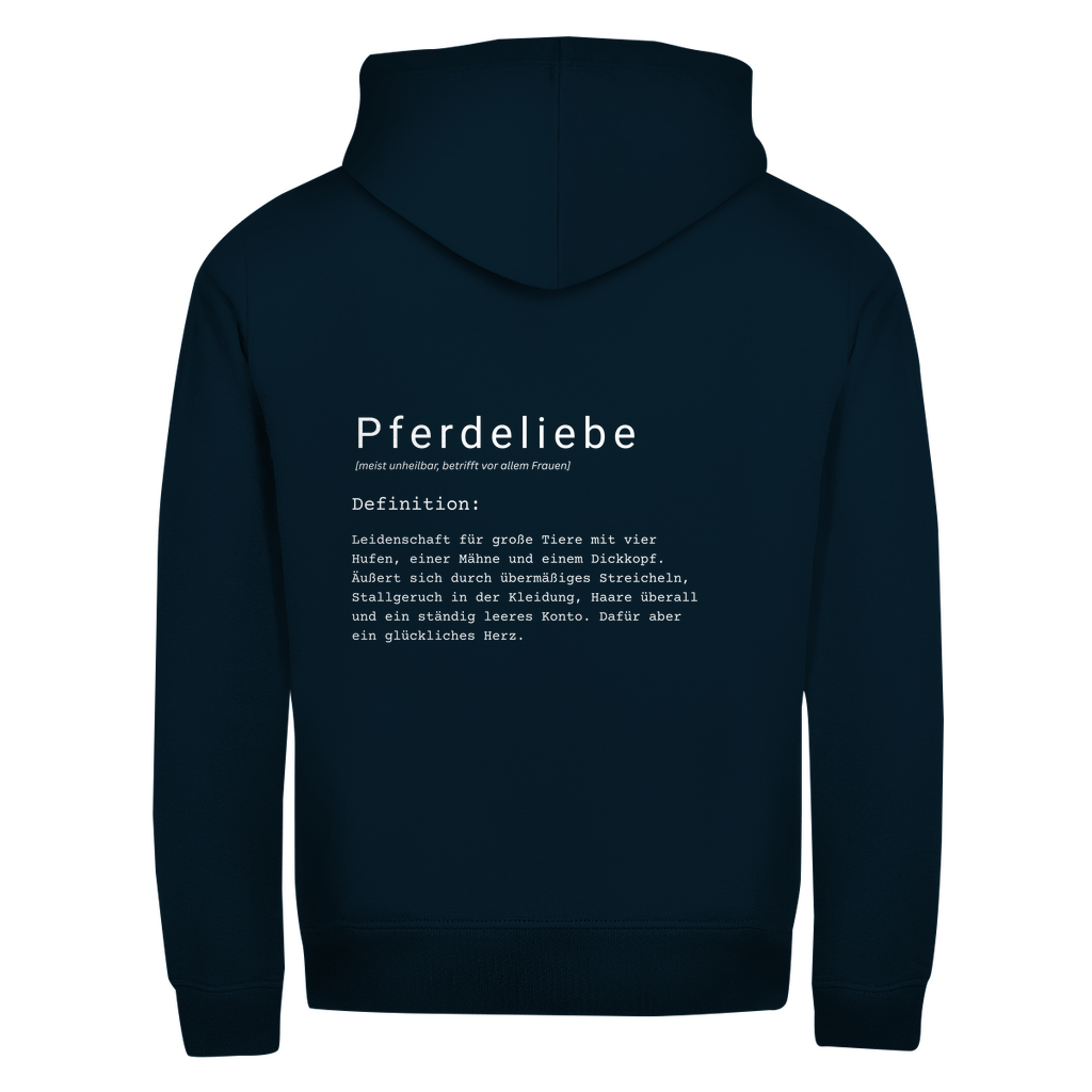 Pferdeliebe - Zipper-Hoodie Unisex | Rückendruck