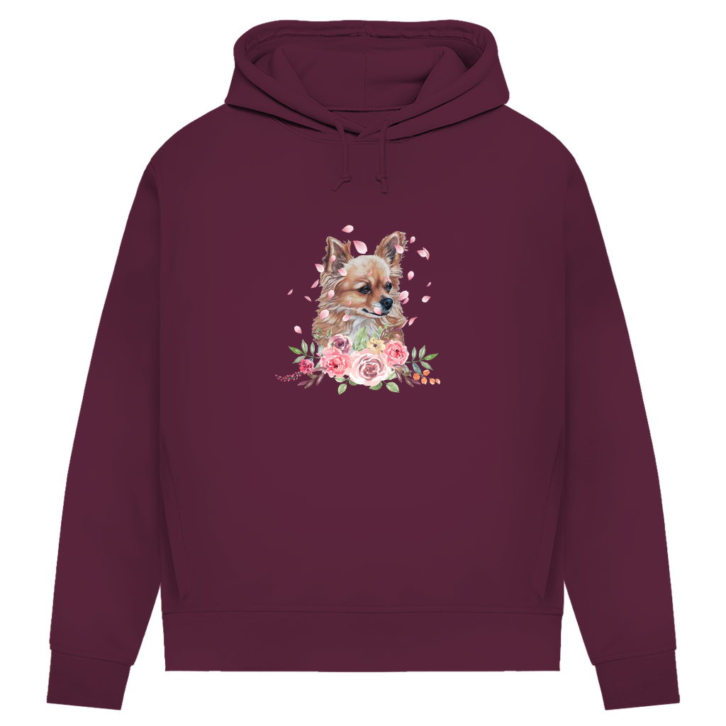 Flower Chihuahua - Bio-Hoodie für Damen