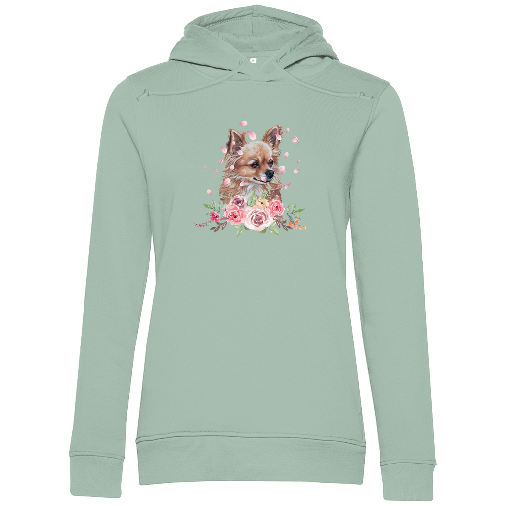 Flower Chihuahua - Bio-Hoodie für Damen